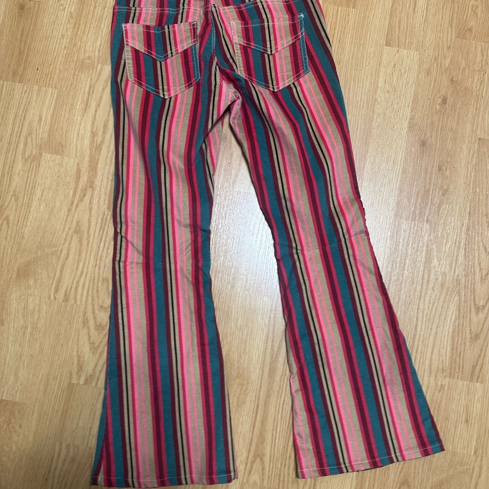 Striped Flare Pants - Pink Multicolor - Picture 2 of 9